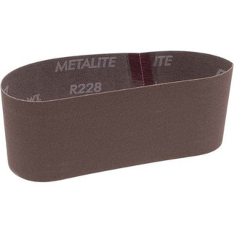 Norton 3 Wide x 18 OAL, 180 Grit, Aluminum Oxide Abrasive Belt Aluminum Oxide, Very Fine, Coated, Series R228 78072733188 – 82104241