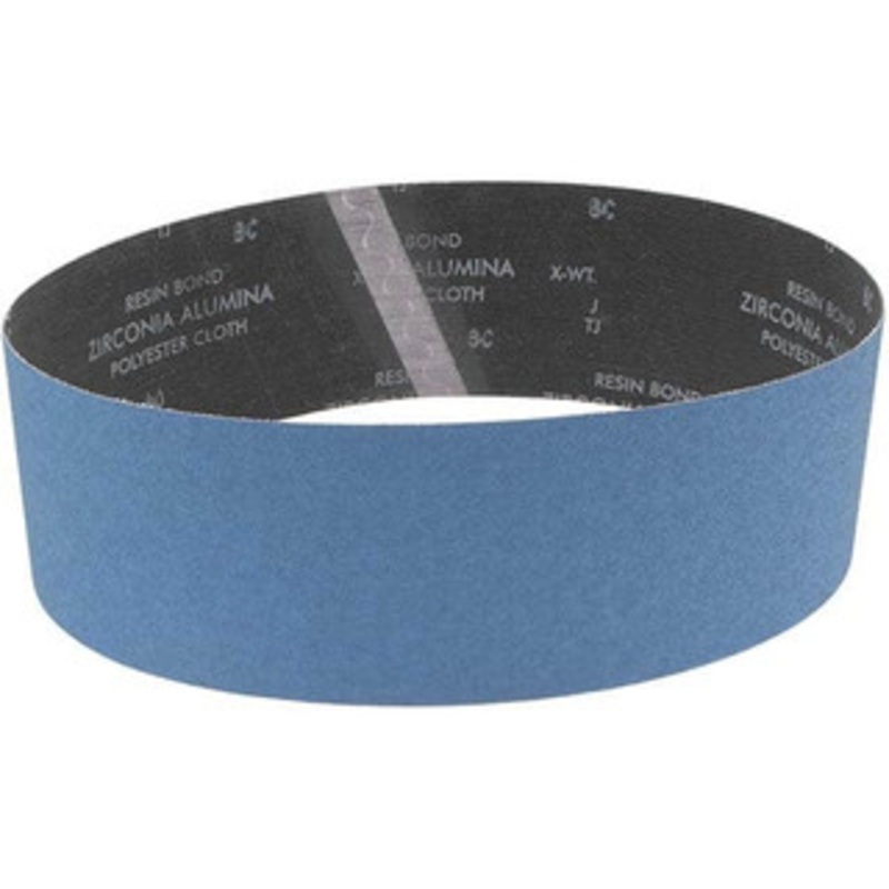 Norton 4 Wide x 36 OAL, 80 Grit, Zirconia Alumina Abrasive Belt Zirconia Alumina, Medium, Coated, X Weighted Cloth Backing, Series R823 78072728825 – 70301239