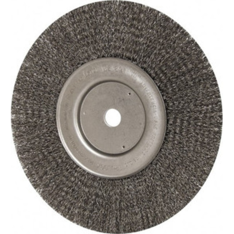 Weiler Abrasives 10 OD, 3/4 Arbor Hole, Crimped Steel Wheel Brush 3/4 Face Width, 2-1/2 Trim Length, 0.014 Filament Diam, 4,000 RPM 01258 – 75843524
