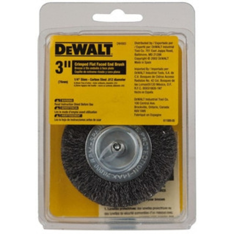 DeWALT 3 Diam Steel Flat Faced End Brush 1/4 Shank Diam, 20,000 Max RPM DW4903 – 65052482