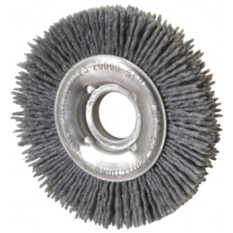 Osborn 4 OD, 5/8 Arbor Hole, Crimped Nylon Wheel Brush 1/2 Face Width, 5/8 Trim Length, 20,000 RPM 0002240000 – 06080907