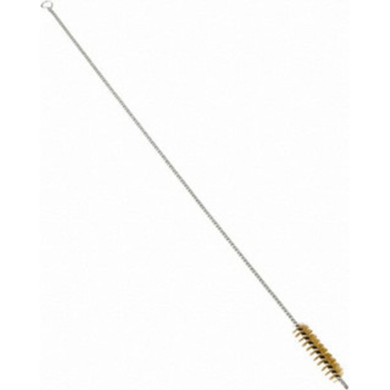 Schaefer Brush 3 Long x 3/4 Diam Brass Long Handle Wire Tube Brush Single Spiral, 27 OAL, 0.006 Wire Diam, 3/8 Shank Diam 14650 – 09395450
