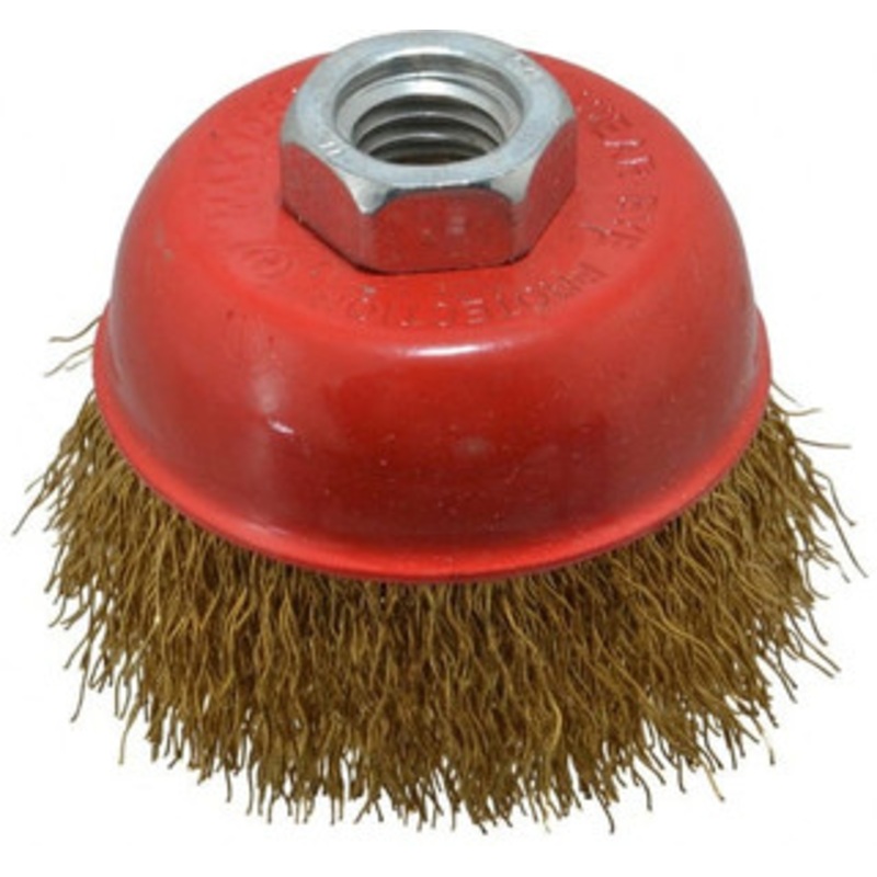 Value Collection 3 Diam 5/8-11 Threaded Arbor Steel Fill Cup Brush Crimped Wire, 0.015 Wire Diam, 12,500 Max RPM S04186102 – 04186102