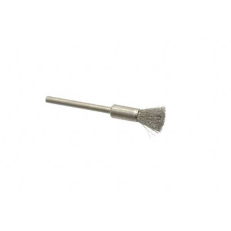 Weiler Abrasives 1/4 Diam Stainless Steel Crimped End Brush 7/16 Trim Length, 1/8 Shank Diam, 37,000 Max RPM 98446 – 75852392