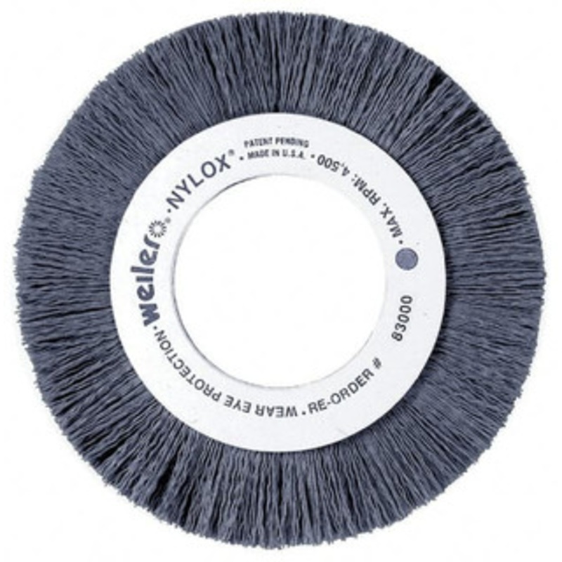 Weiler Abrasives 12 OD, 3-1/4 Arbor Hole, Crimped Nylon Wheel Brush 1 Face Width, 3-5/16 Trim Length, 0.04 Filament Diam, 1,800 RPM 97739 – 00291526