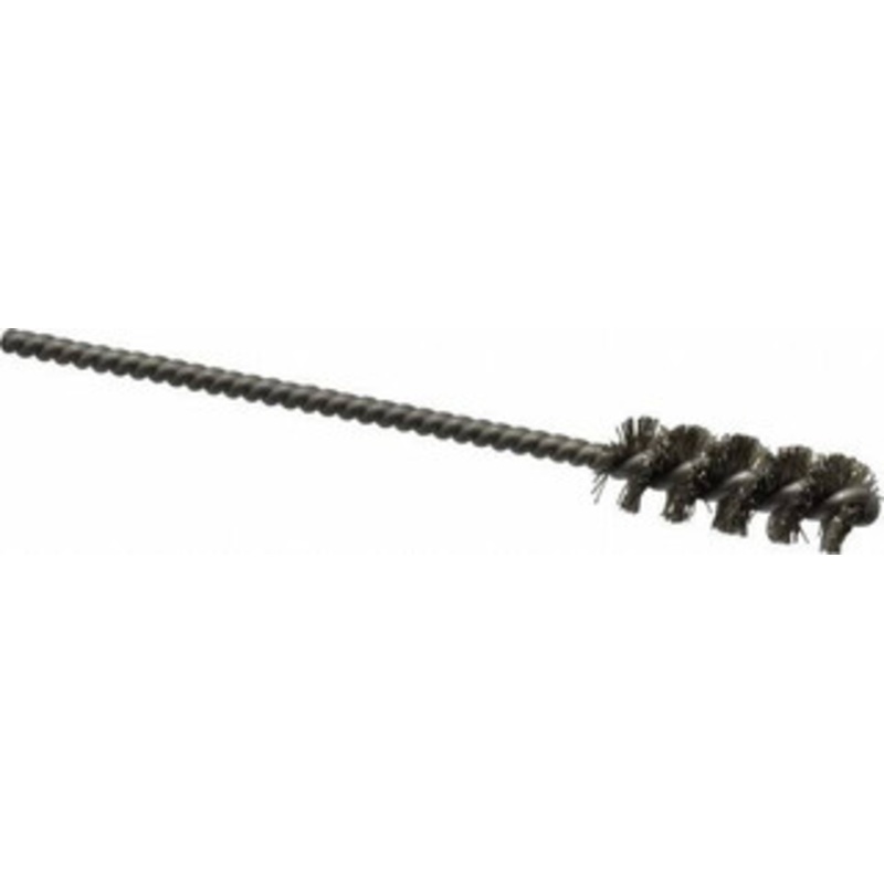 Weiler Abrasives 3/8 Diam Helical Stainless Steel Tube Brush 0.008 Filament Diam, 1 Brush Length, 3-1/2 OAL, 1/8 Diam Stainless Steel Shank 21240 – 75851360