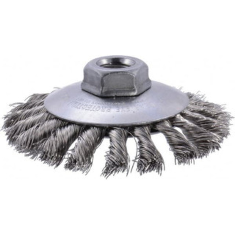 Weiler Abrasives 4 OD, 5/8-11 Arbor Hole, Knotted Stainless Steel Wheel Brush 3/8 Face Width, 3/4 Trim Length, 0.014 Filament Diam, 12,500 RPM 13416 – 75848549