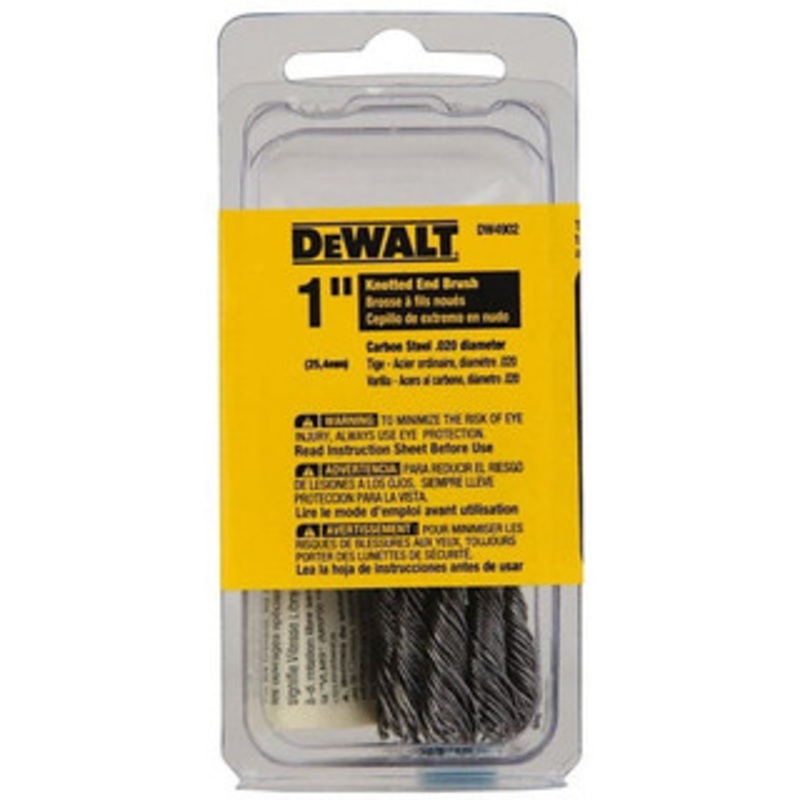 DeWALT 1 Diam Steel Knotted End Brush 1/4 Shank Diam, 20,000 Max RPM DW4902 – 65052474