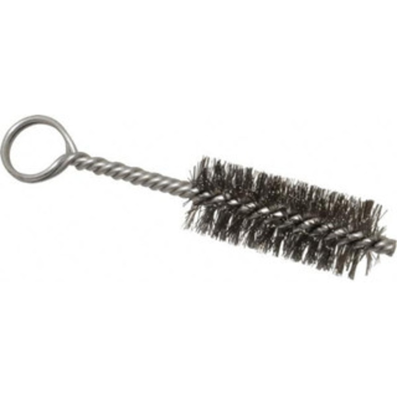 Made in USA 2-1/2 Long x 1 Diam Stainless Steel Twisted Wire Bristle Brush Double Spiral, 5-1/2 OAL, 0.01 Wire Diam, 0.162 Shank Diam 09-421606 – 03716487