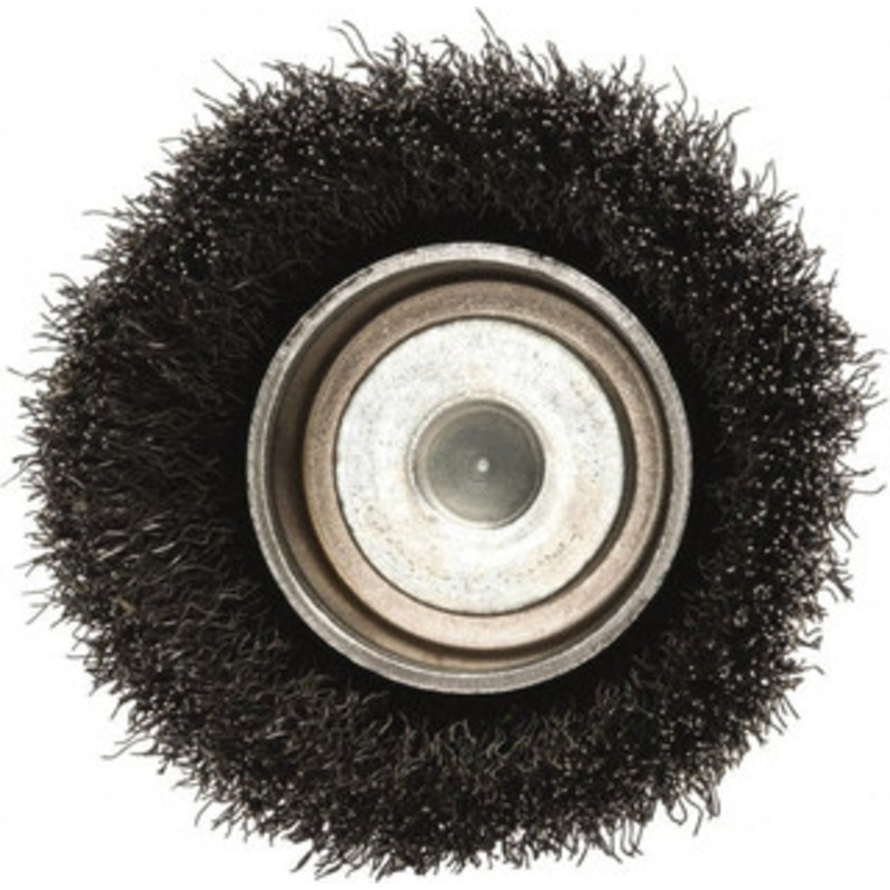 Made in USA 2-1/4 Diam 1/4 Shank Steel Fill Cup Brush Crimped Wire, 0.008 Wire Diam, 5/8 Trim, 13,000 Max RPM PB32950 – 03541141