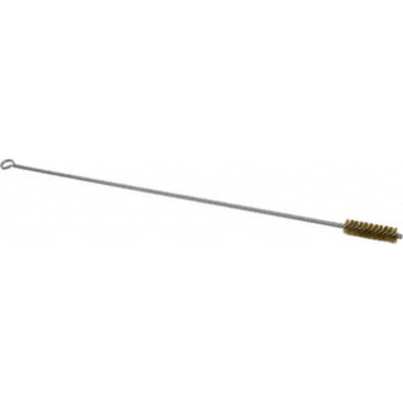 Made in USA 2 Long x 5/8 Diam Brass Twisted Wire Bristle Brush Double Spiral, 18 OAL, 0.005 Wire Diam, 0.209 Shank Diam 09-231018 – 03716719