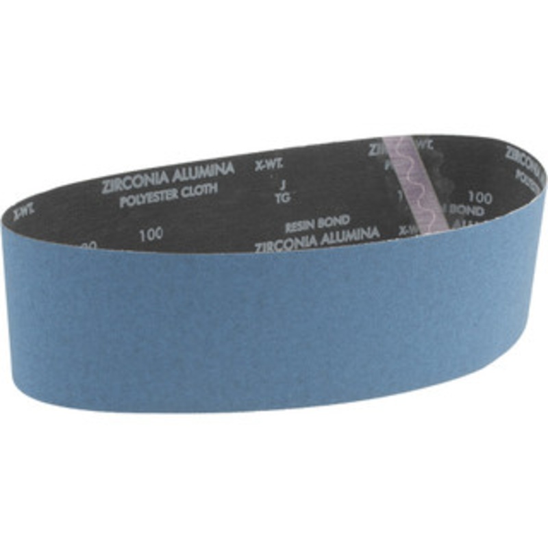 Norton 4 Wide x 36 OAL, 100 Grit, Zirconia Alumina Abrasive Belt Zirconia Alumina, Fine, Coated, X Weighted Cloth Backing 78072728823 – 85126100