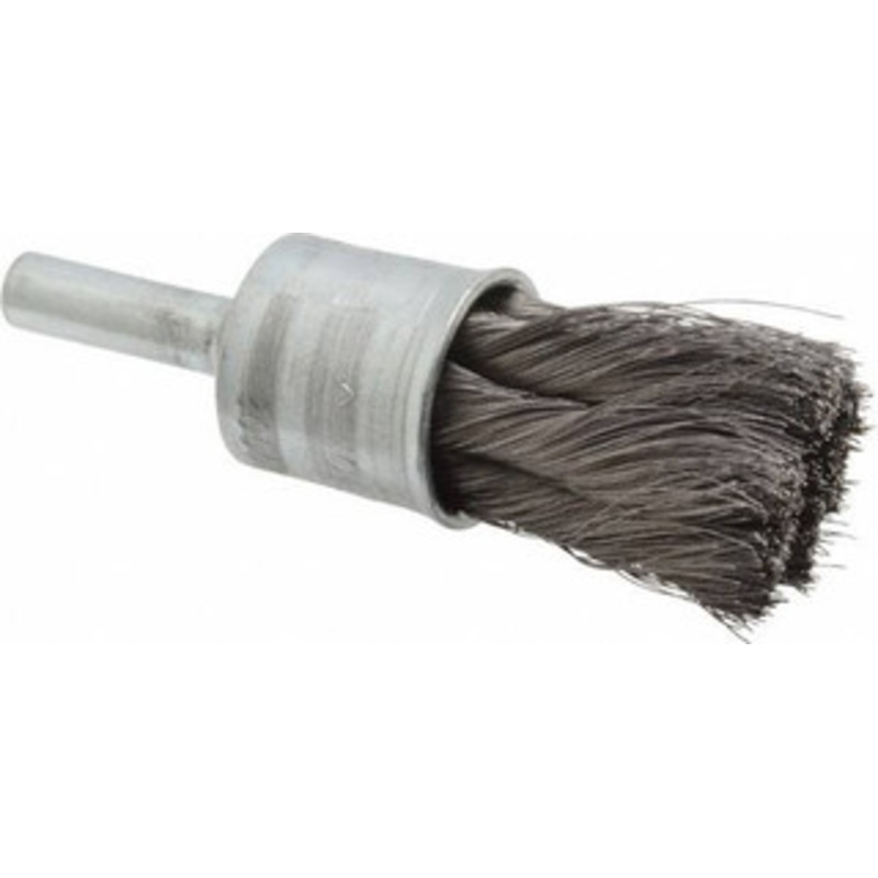 Osborn 1/2 Diam Steel Knotted End Brush 1-1/8 Trim Length, 1/4 Shank Diam, 22,000 Max RPM 0003073300 – 00126524