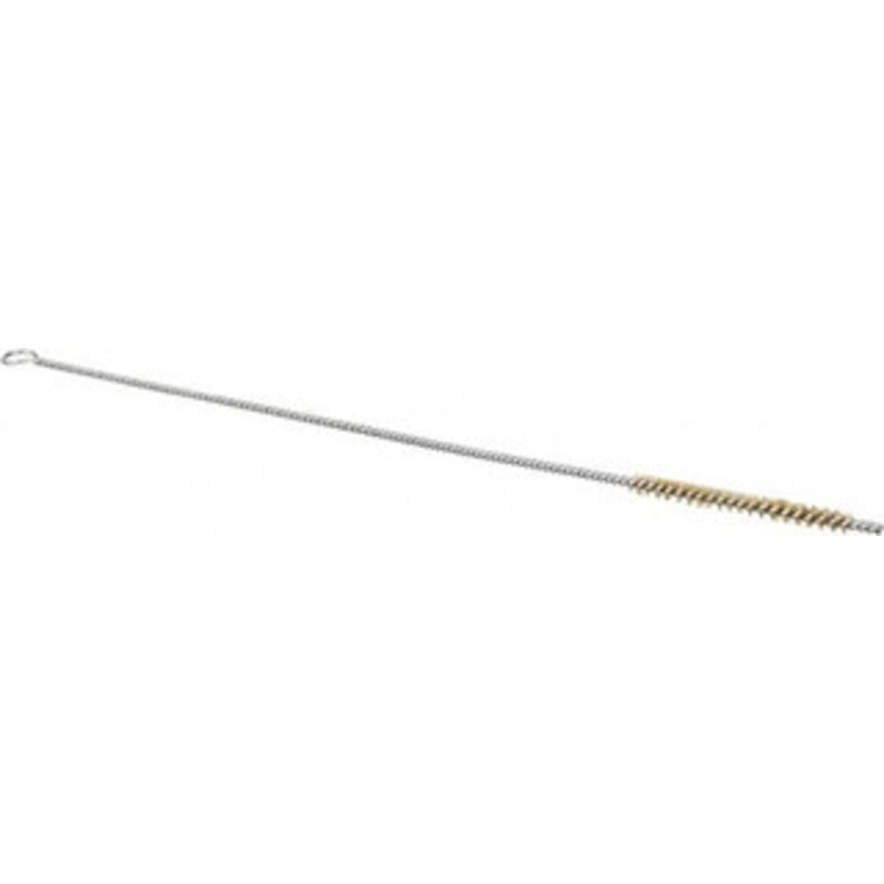 Schaefer Brush 3 Long x 1/4 Diam Brass Long Handle Wire Tube Brush Single Spiral, 27 OAL, 0.005 Wire Diam, 0.13 Shank Diam 14642 – 09395419