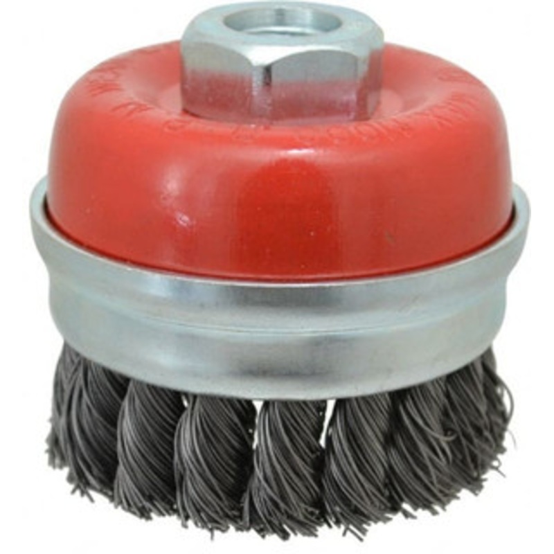 Value Collection 3 Diam 5/8-11 Threaded Arbor Steel Fill Cup Brush Knotted Wire, 0.02 Wire Diam, 11,000 Max RPM S04185708 – 04185708