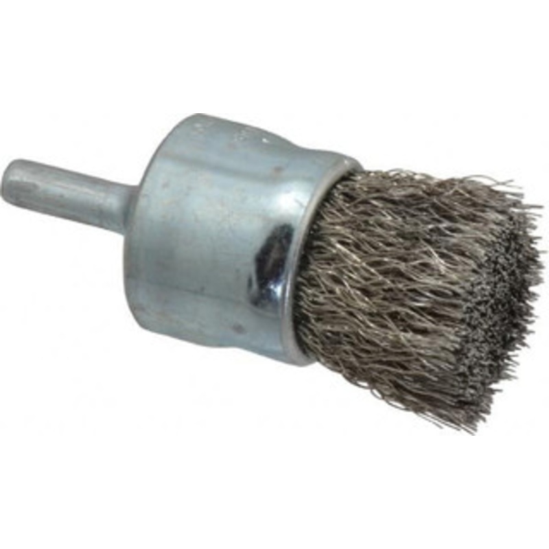 Weiler Abrasives 1 Diam Stainless Steel Crimped End Brush 1 Trim Length, 1/4 Shank Diam, 22,000 Max RPM 90296 – 00462747