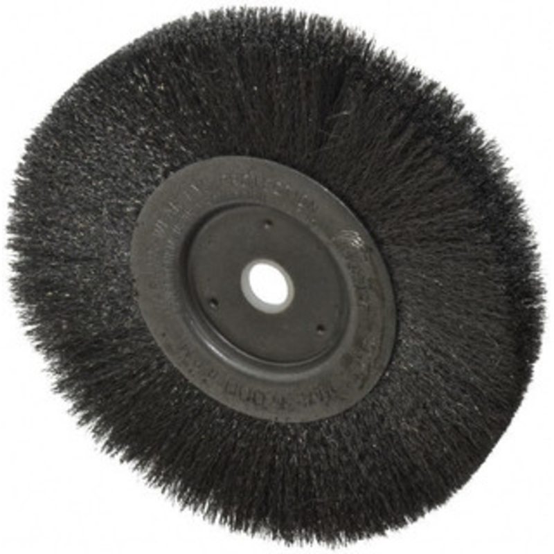 Weiler Abrasives 6 OD, 5/8 Arbor Hole, Crimped Steel Wheel Brush 1/2 Face Width, 1-7/16 Trim Length, 0.006 Filament Diam, 6,000 RPM 01035 – 75843342