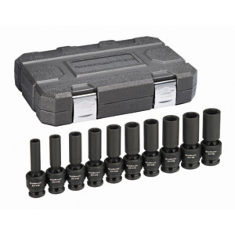 GEARWRENCH 10 Pc. 1/2 Drive 6 Point Metric Deep Universal Impact – KD84945N