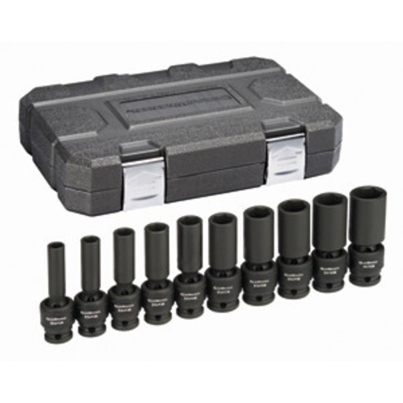 GEARWRENCH 10 Pc. 1/2 Drive 6 Point SAE Deep Universal Impact Socket – KD84943N
