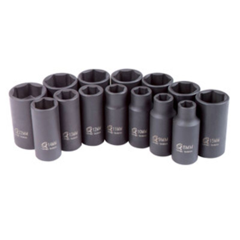 Sunex 14 Piece 3/8 Drive Metric Semi-Deep Impact Socket Set – SU3328