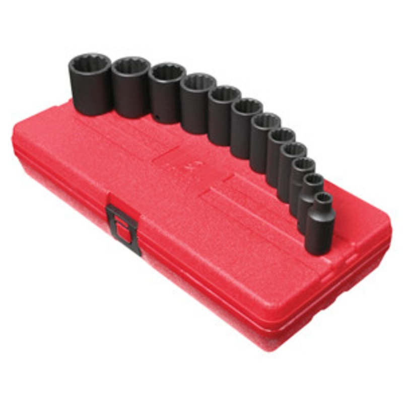 Sunex 3/8 Dr. 12pt SAE Semi-Deep Impact Socket Set – SU3337