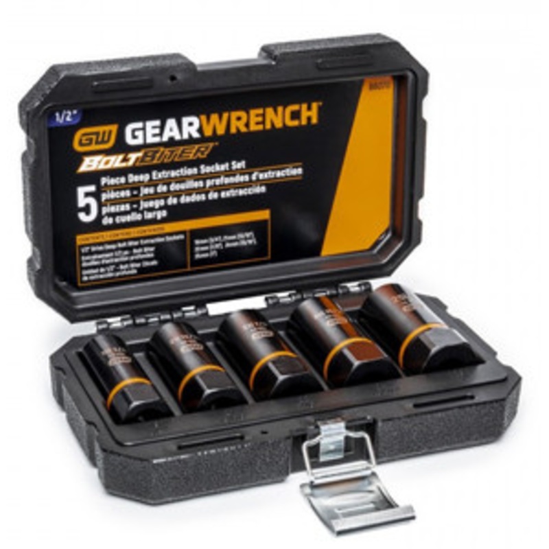 GEARWRENCH 5 Pc. 1/2 Drive Bolt Biter Deep Extraction Socket Set – KD86070