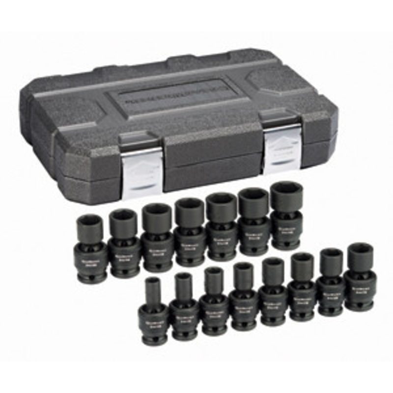 GEARWRENCH 15 Pc. 1/2 Drive 6 point Metric Universal Impact Socket – KD84939N
