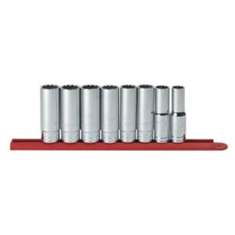 GEARWRENCH 8 pc. 1/2 Dr. 12 pt. Deep SAE Socket Set – KD80713