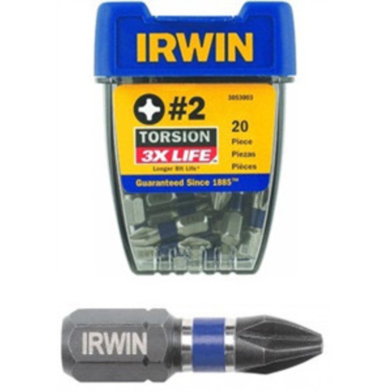 IRWIN 20PC.#2 Torsion Phillips Impact Insert Bits – HA1837377