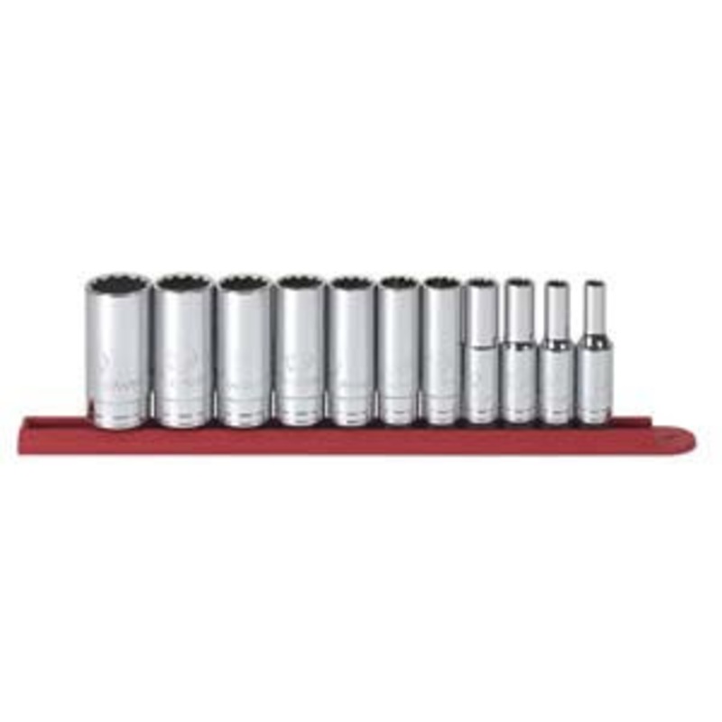 GEARWRENCH 11 pc. 3/8 Dr. 12 pt. Deep SAE Socket Set – KD80563