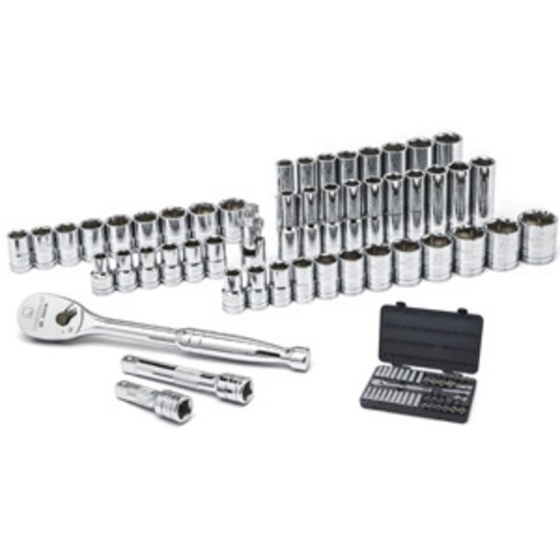 GEARWRENCH 49 Pc 1/2 Dr 6Pt SAE/Metric Deep & Standard Socket Set – KD80700D