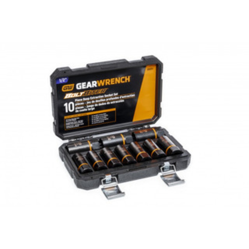 GEARWRENCH 10 Pc. 1/2 Drive Bolt Biter Deep Extraction Socket Set – KD86071