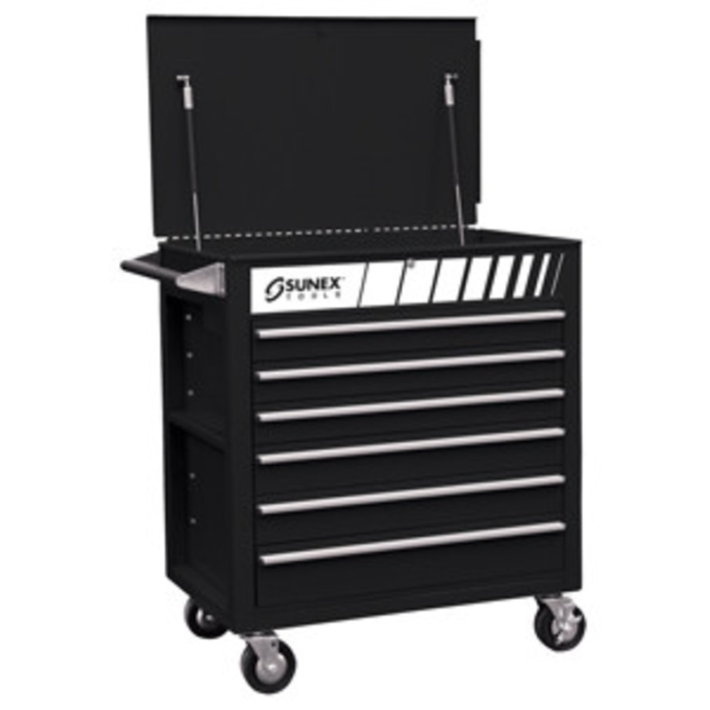 Sunex Premium Full Drawer Service Cart – Black – SU8057BK