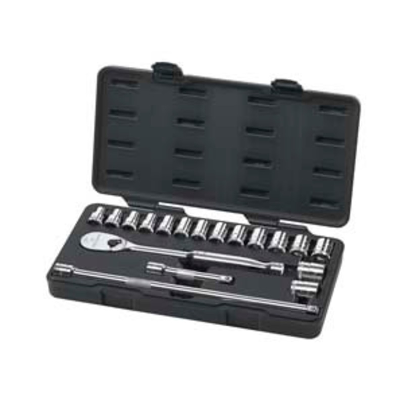 GEARWRENCH 18 pc. 1/2 Drive Metric Socket Set – KD80708