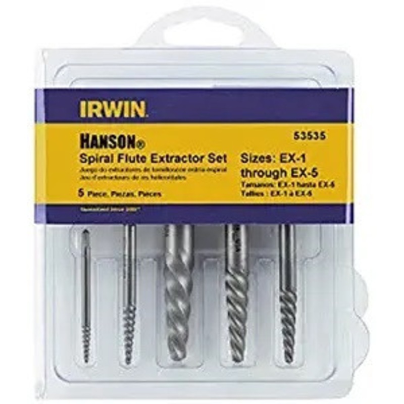 IRWIN Screw Extractor Set Sizes SP 1-5 – HA53535