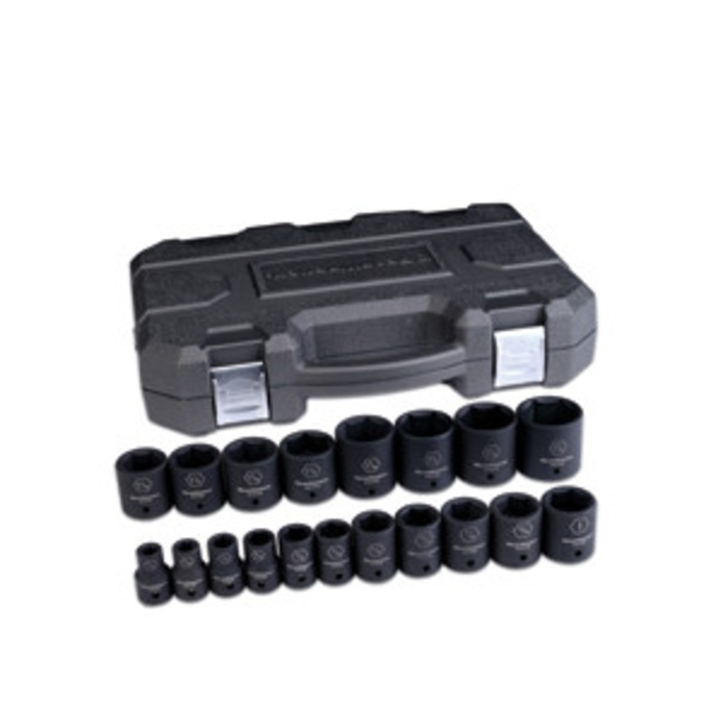 GEARWRENCH 19 Piece 1/2 Drive 6 Point SAE Impact Socket Set – KD84932N