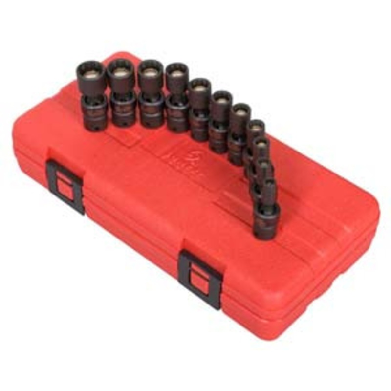 Sunex 1/4 Drive Magnetic 12 Point Universal Impact Socket Set – SU1825