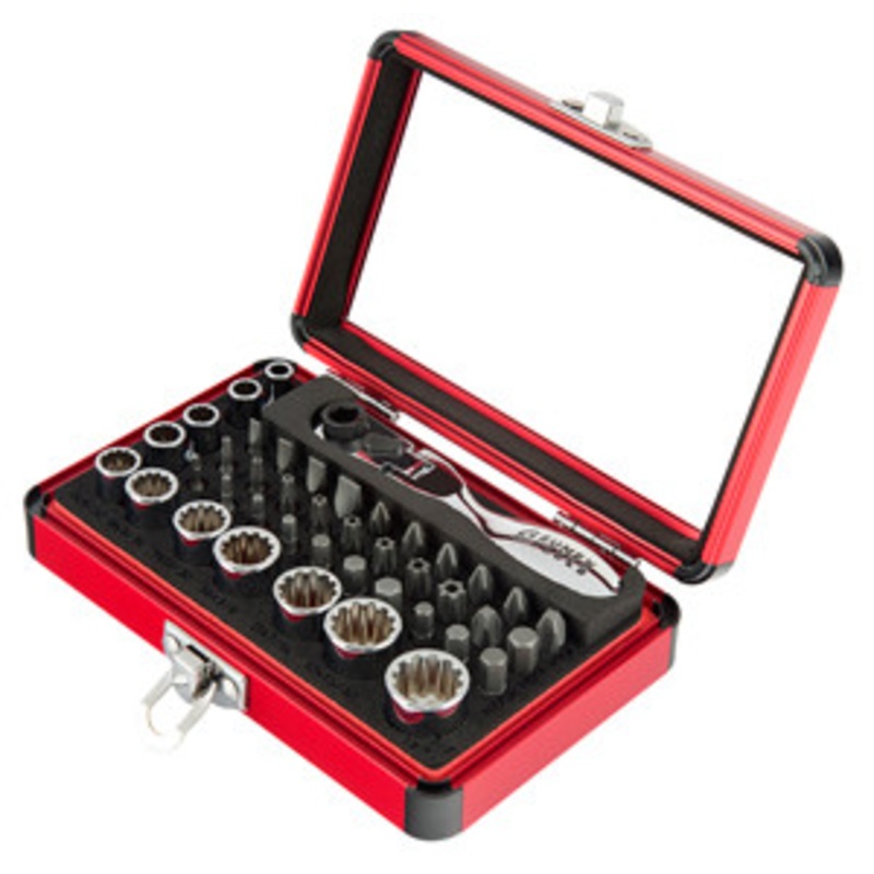 Sunex 44Pc 1/4 Dr Mini Dual Flex Head Ratchet w Socket & Bit – SU9732
