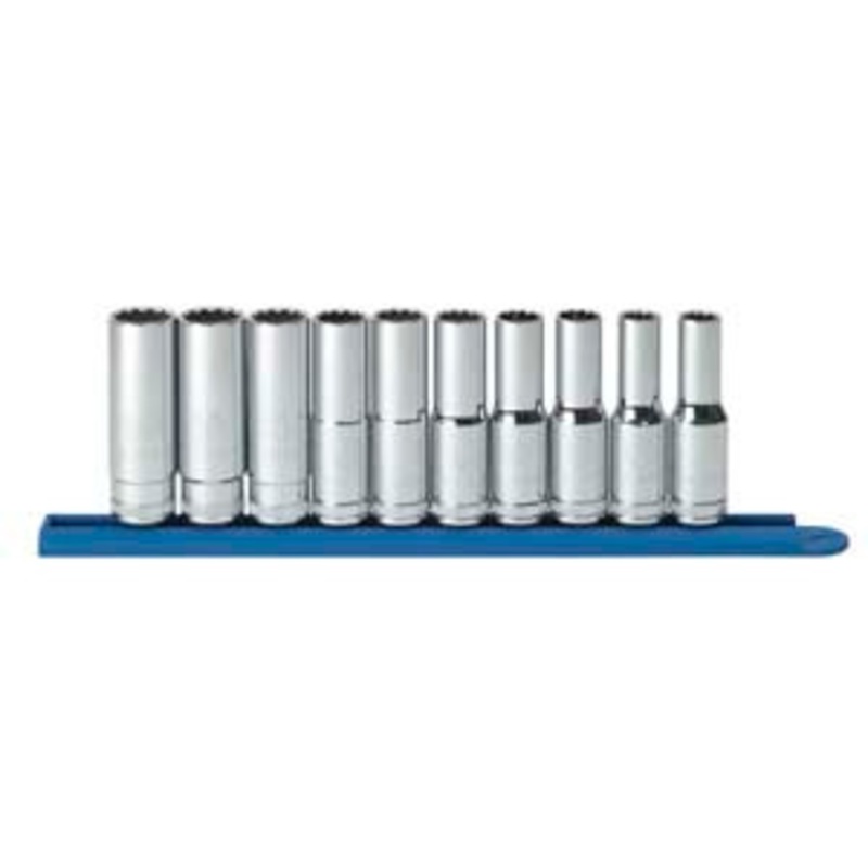 GEARWRENCH 10 pc. 1/2 Dr. 12 pt. Deep Metric Socket Set – KD80712