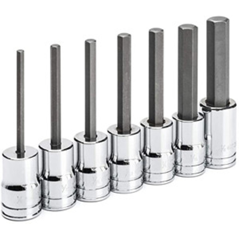 GEARWRENCH 7 Piece 3/8 Drive Mid Length SAE Hex Bit Socket Set – KD82529