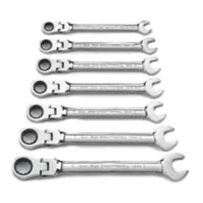 GEARWRENCH 7 Piece Flex Head Combination Ratcheting Wrench Set Metric – KD9900