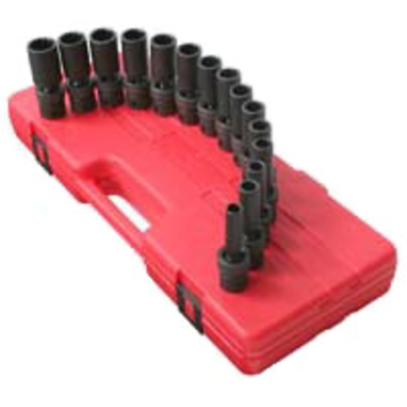 Sunex 1/2 Dr 12 Pt Metric Deep 15Pc Universal Impact Skt Set – SU2662