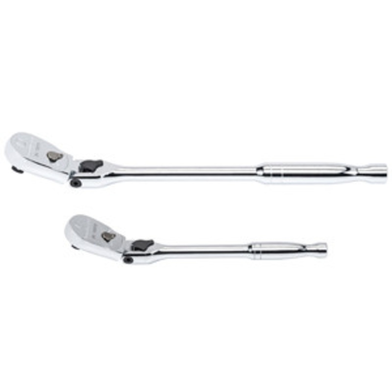GEARWRENCH 2-pc 1/4 3/8 Full Polish Locking Flex Head Ratchet Set – KD81274