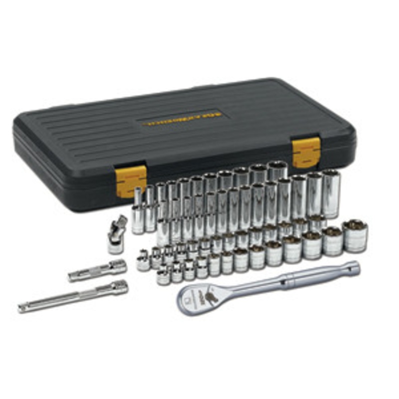 GEARWRENCH 56-Pc 3/8 Drive SAE/Metric 6 pt Standard & Deep Socket Set – KD80550P