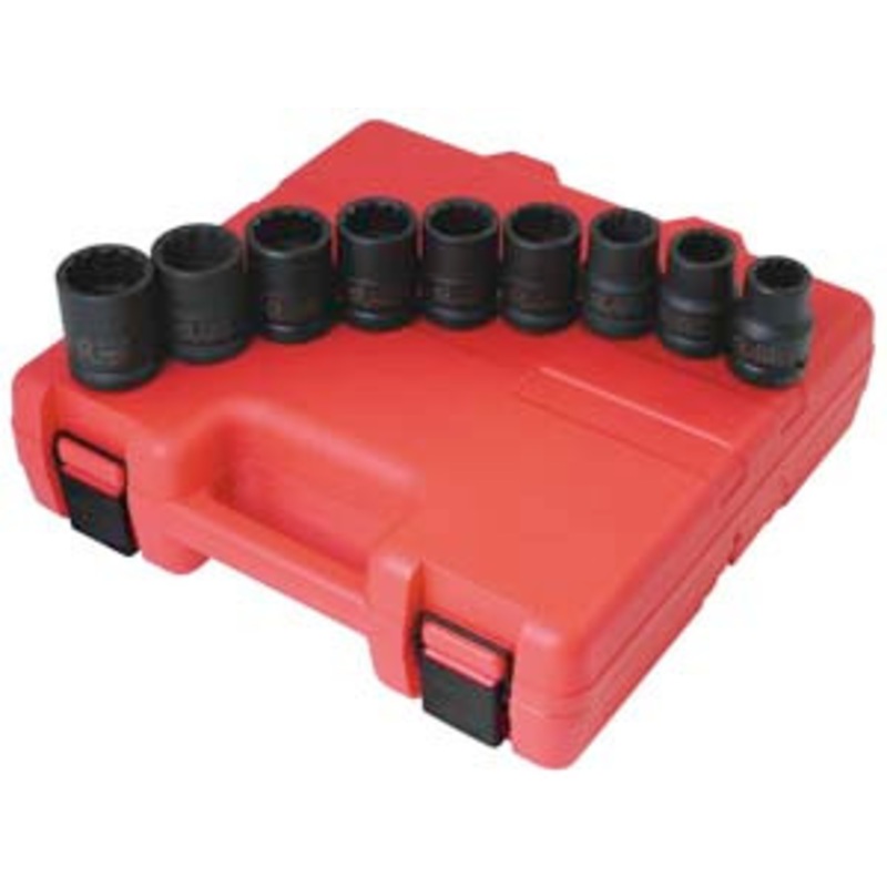 Sunex 9 Piece 3/4 Drive Standard 12 Point Impact Socket Set – SU4687