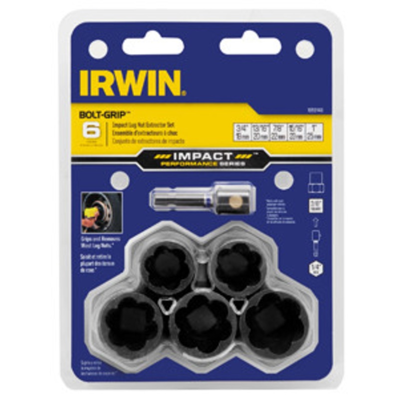 IRWIN 6 Piece Damaged Bolt-Grip Impact Lug Nut Set – HA1859146