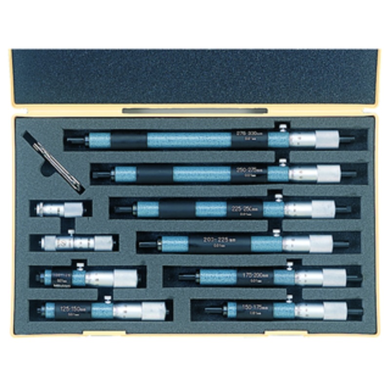 Mitutoyo Tubular Inside Micrometer 10pc Set, 50-300mm – 133-902