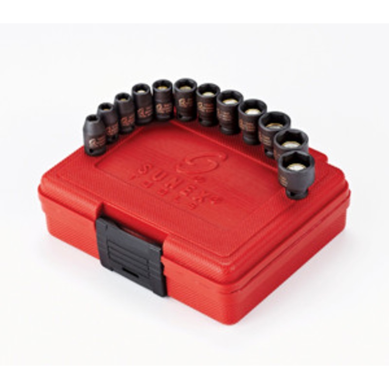 Sunex 12 Pc 1/4 Drive Metric Magnetic Impact Socket Set – SU1822