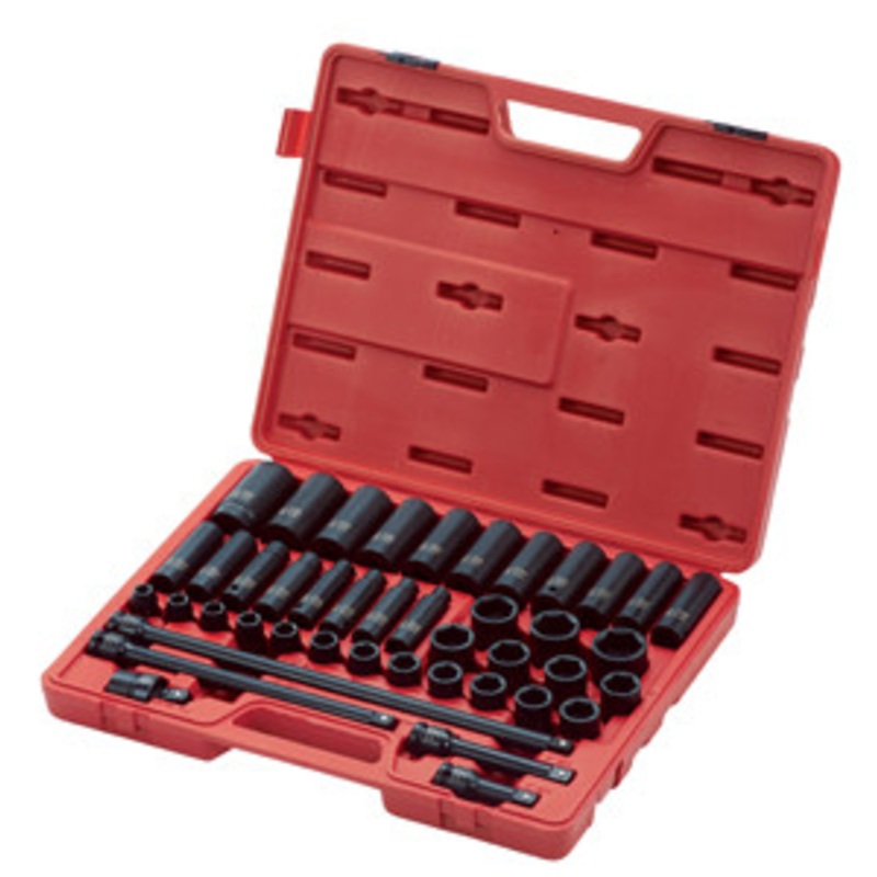 Sunex 43 Pc 1/2 Dr. Metric Master Impact Socket Set – SU2569