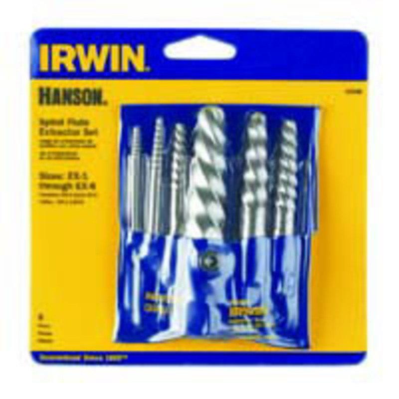 IRWIN 6 Piece Set (1-6) Spiral Screw Extractor Carded – HA53545